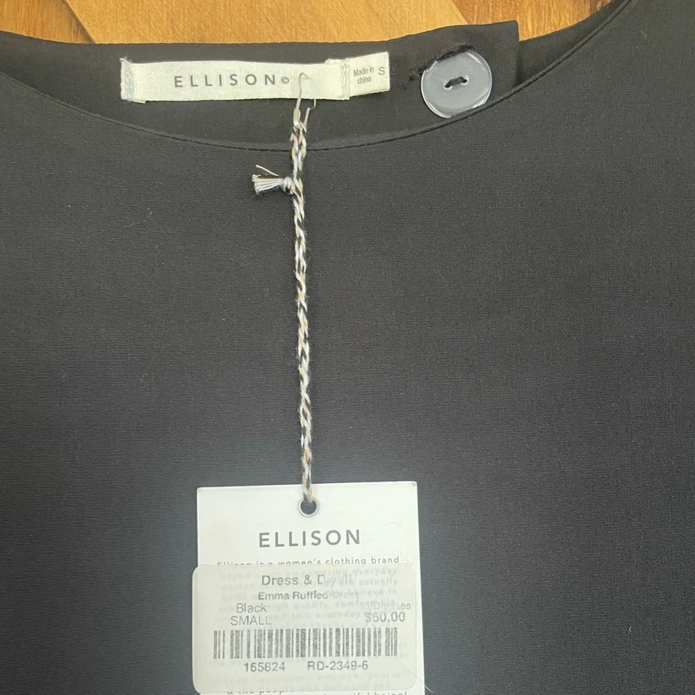 Ellison Black‎ Ruffle Dress Size S - Picture 3 of 4
